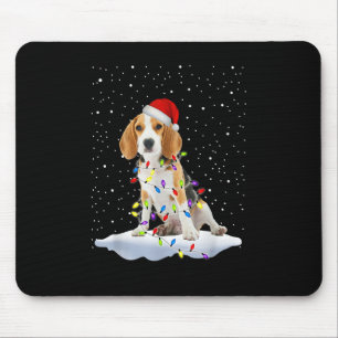 Santa Beagle Kerstmis Light Snownepdog mam X-ma Muismat