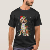 Santa Beagle Kerstverlichting Xmas Hondenliefhebbe T-shirt (Voorkant)