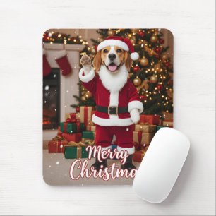 Santa Beagle Prettig Kerstfeest - Beagle Kerstmis Muismat
