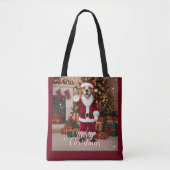 Santa Beagle Prettig Kerstfeest - Beagle Kerstmis Tote Bag (Voorkant)
