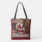 Santa Beagle Prettig Kerstfeest - Beagle Kerstmis Tote Bag (Achterkant)