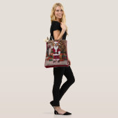 Santa Beagle Prettig Kerstfeest - Beagle Kerstmis Tote Bag (Op model)