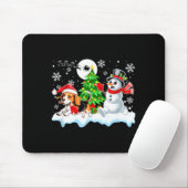 Santa Beagle Snowman Running Friends Christmas Own Muismat (Met muis)