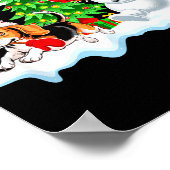 Santa Beagle Snowman Running Friends Christmas Own Poster (Hoek)