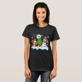 Santa Beagle Snowman Running Friends Christmas Own T-shirt (Voorkant volledig)