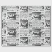 Santa Bear Breaking News Newspaper Christmas Deer Cadeaupapier (Vlak)