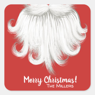 Santa beard kerst stickers