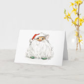 Santa Beard Mouse Kaart (Gele Bloem)