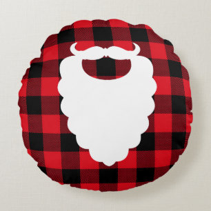 Santa Beard Red Pset Holiday Rond Kussen