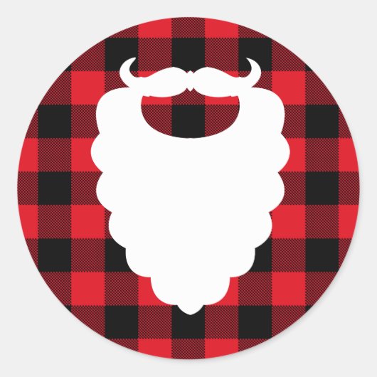 Santa Beard Red Pset Holiday Ronde Sticker (Voorkant)