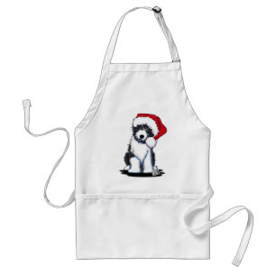 Santa Bearded Collie Dog Kaarten & Gifts Standaard Schort