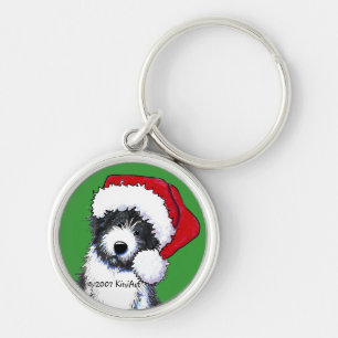 Santa Bearded Collie Gifts Sleutelhanger