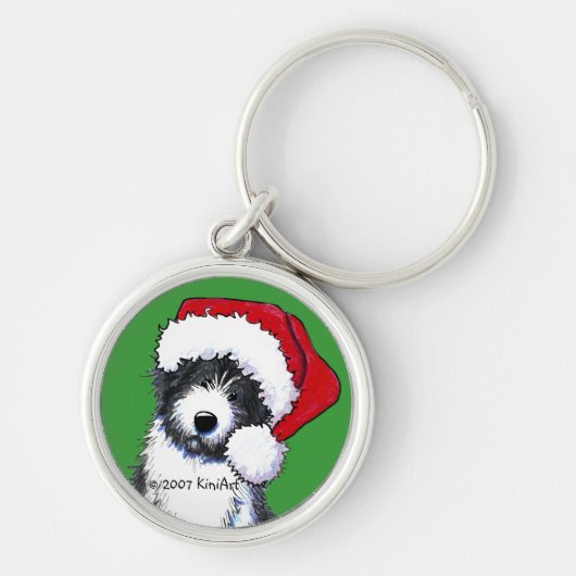Santa Bearded Collie Gifts Sleutelhanger (Voorkant)