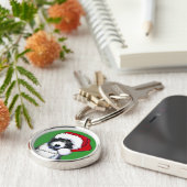 Santa Bearded Collie Gifts Sleutelhanger (Zijkant)