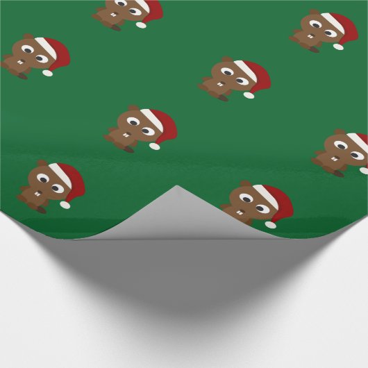 Santa Beaver Cadeaupapier (Hoek)