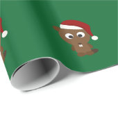 Santa Beaver Cadeaupapier (Rol Hoek)