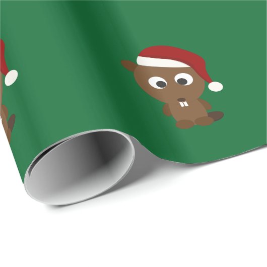 Santa Beaver Cadeaupapier (Rol Hoek)