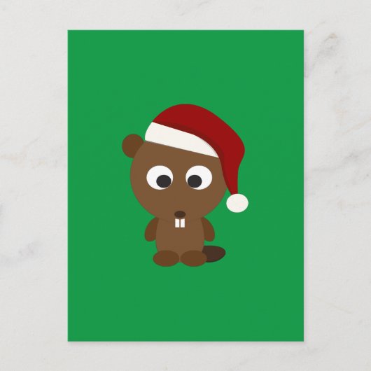 Santa Beaver Feestdagenkaart (Voorkant)