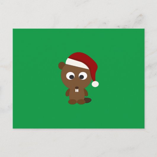 Santa Beaver Feestdagenkaart (Voorkant)