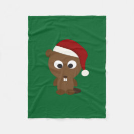 Santa Beaver Fleece Deken
