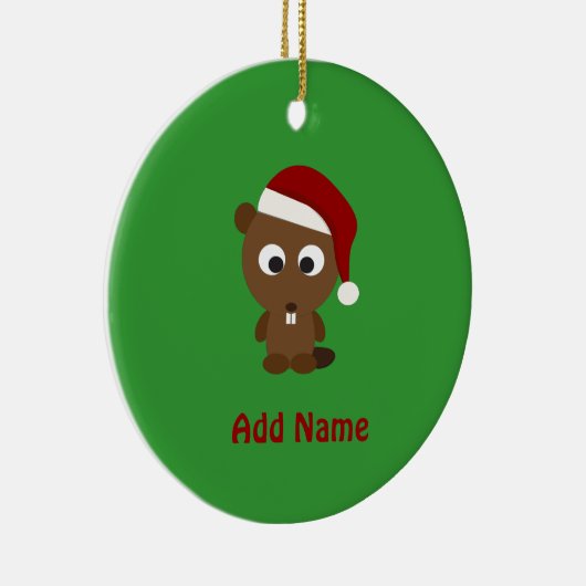 Santa Beaver Keramisch Ornament (Rechts)