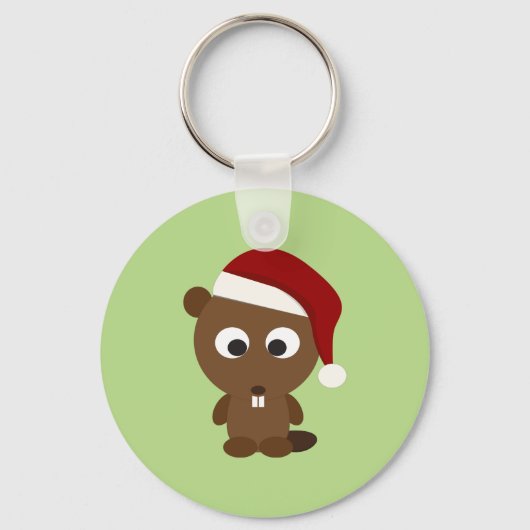 Santa Beaver Sleutelhanger (Voorkant)