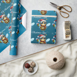 Santa Bee "Oh Christmas Bee" Cadeaupapier