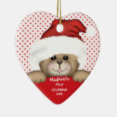 Santa Beer Baby's eerste kerstversiering Keramisch Ornament (Rechts)