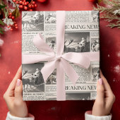 Santa Beer Breaking News Krant Kerstherten Cadeaupapier