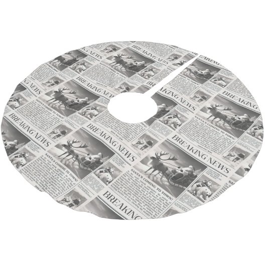 Santa Beer Breaking News Krant Kerstherten Kerstboom Rok (Gekanteld)