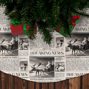 Santa Beer Breaking News Krant Kerstherten Kerstboom Rok