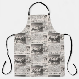 Santa Beer Breaking News Krant Kerstherten Schort