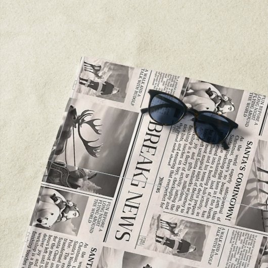 Santa Beer Breaking News Krant Kerstherten Strandlaken (In situ)