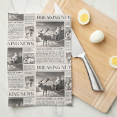 Santa Beer Breaking News Krant Kerstherten Theedoek (Quarter Fold)