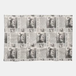 Santa Beer Breaking News Krant Kerstherten Theedoek