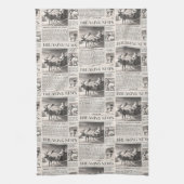 Santa Beer Breaking News Krant Kerstherten Theedoek (Verticaal)