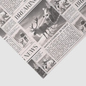 Santa Beer Breaking News Krant Kerstherten Tissuepapier (Detail)