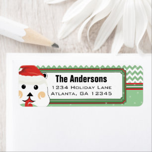 Santa Beer Chevron ZigZag-kerstterugzendadres Etiket