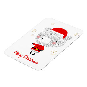 Santa Beer Doodles Magneet