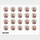 Santa & Beer Heart Ornament – Nu populair Ronde Sticker (Vel)