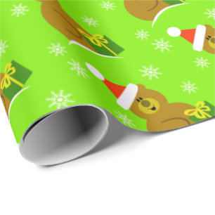 Santa Beer Kinderen Kerstmis Cadeaupapier
