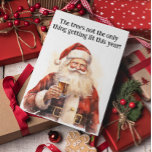 Santa Beer Lover Grappig Feestdagen Kaart<br><div class="desc">Dit ontwerp kan op het gebied worden gepersonaliseerd dat door de foto en/of tekst te veranderen wordt verstrekt. Of het kan worden aangepast door te klikken deze Sjabloon personaliseert en dan de klik te kiezen om verdere optie aan te passen en de kleur van de achtergrond te schrappen of te...</div>