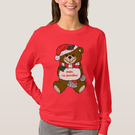 Santa Beer met Pet en Muff T-shirt (Voorkant)