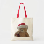 Santa beer met weinig beer budget canvas tas (Voorkant)