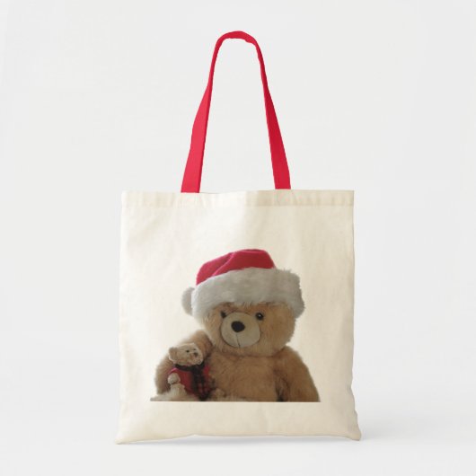 Santa beer met weinig beer budget canvas tas (Voorkant)