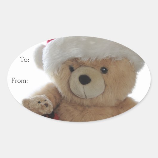 Santa beer met weinig beer ovale sticker (Voorkant)