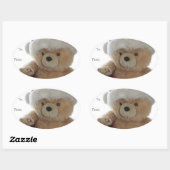 Santa beer met weinig beer ovale sticker (Vel)
