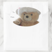 Santa beer met weinig beer ovale sticker (Tas)