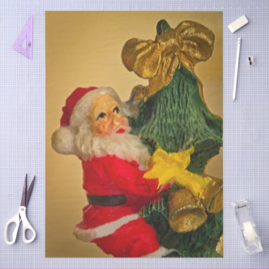 Santa beklimt kerstboom decoupage tissue papier (Craft)