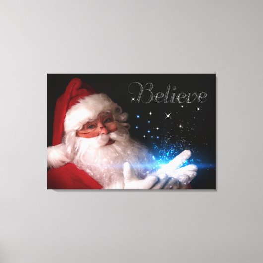 Santa Believe kerstkunst Canvas Afdruk (Voorkant)
